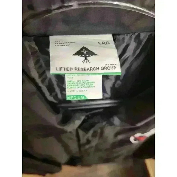 LRG Black Button Front Nylon Graphic Windbreaker Size Large - Picture 4 of 6